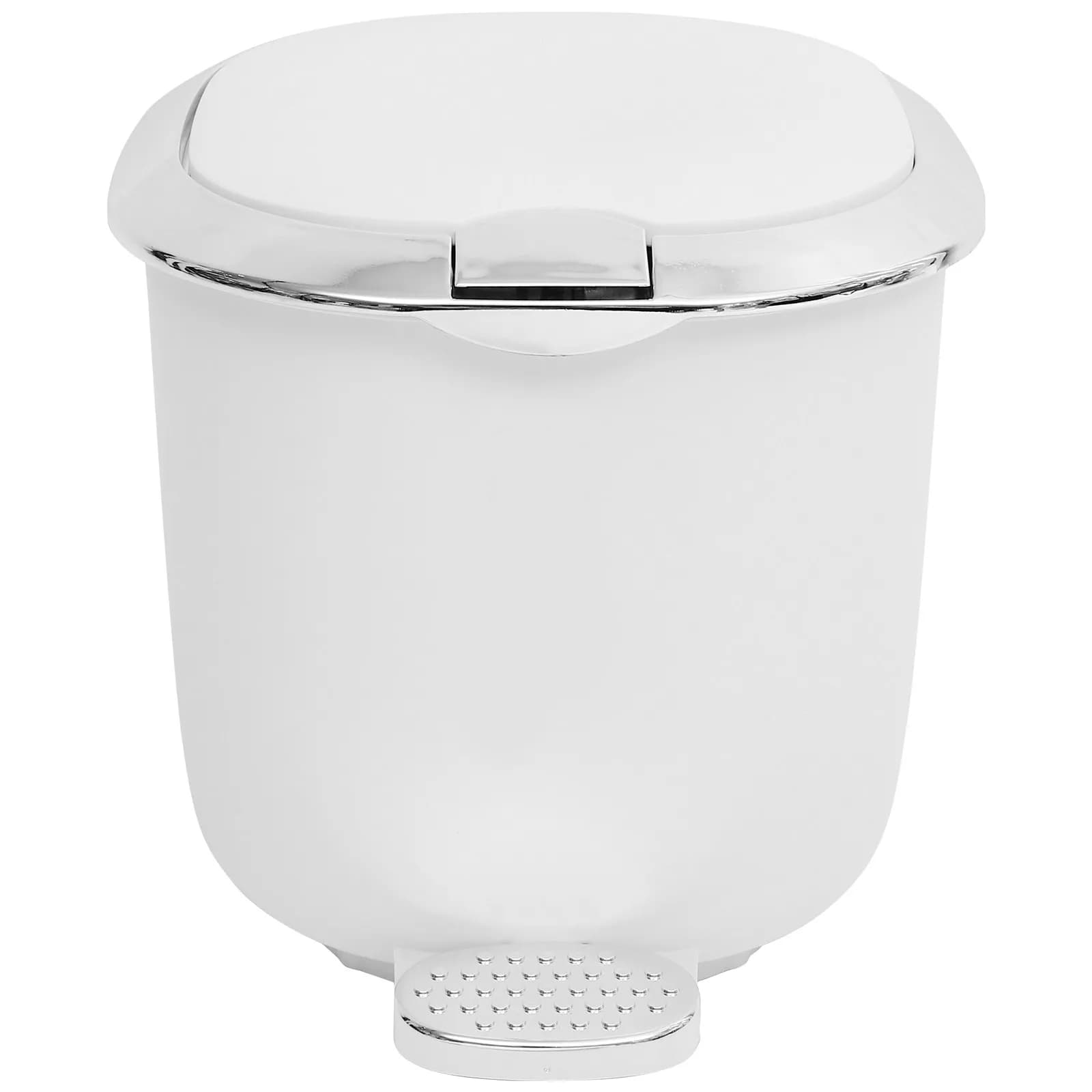 Cestino per rifiuti a pedale medio in plastica, riutilizzabile, con coperchio a pressione, per bagno, cucina, ufficio, camera da letto, cestino sottile per rifiuti