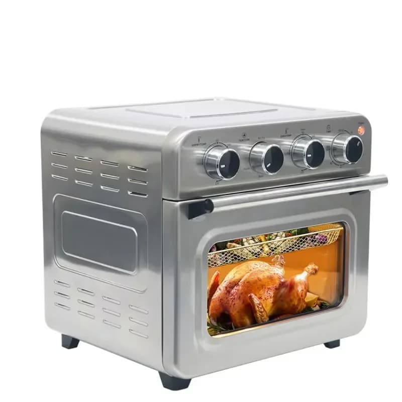 Forno friggitrice ad aria con porta francese in acciaio inossidabile da 25 litri per barbecue, comodo, pratico e resistente