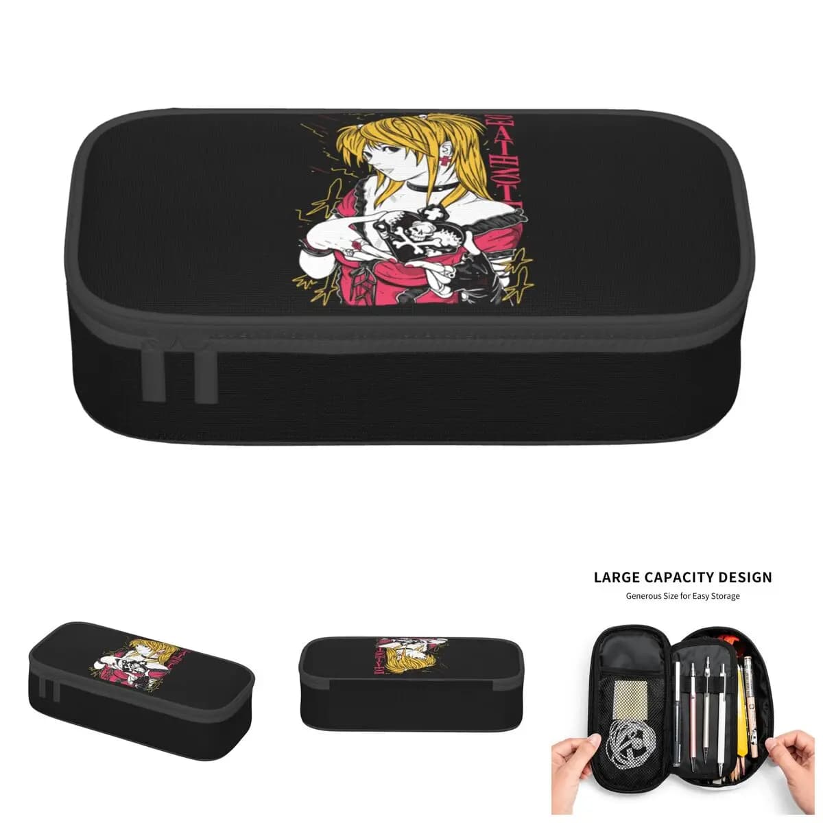 Astuccio per Matite Manga Death Note Misa Amane Anime, Grande Portapenne per Ragazzi e Ragazze, Accessorio Scolastico per Studenti