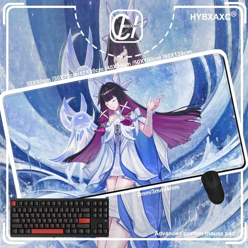 Tappetini per mouse Kawaii Columbina Genshin Impact, tappetino per mouse da gioco con bordo bloccabile, tappetini per mouse per computer, tappetino per mouse grande in gomma, tappetino da scrivania per laptop