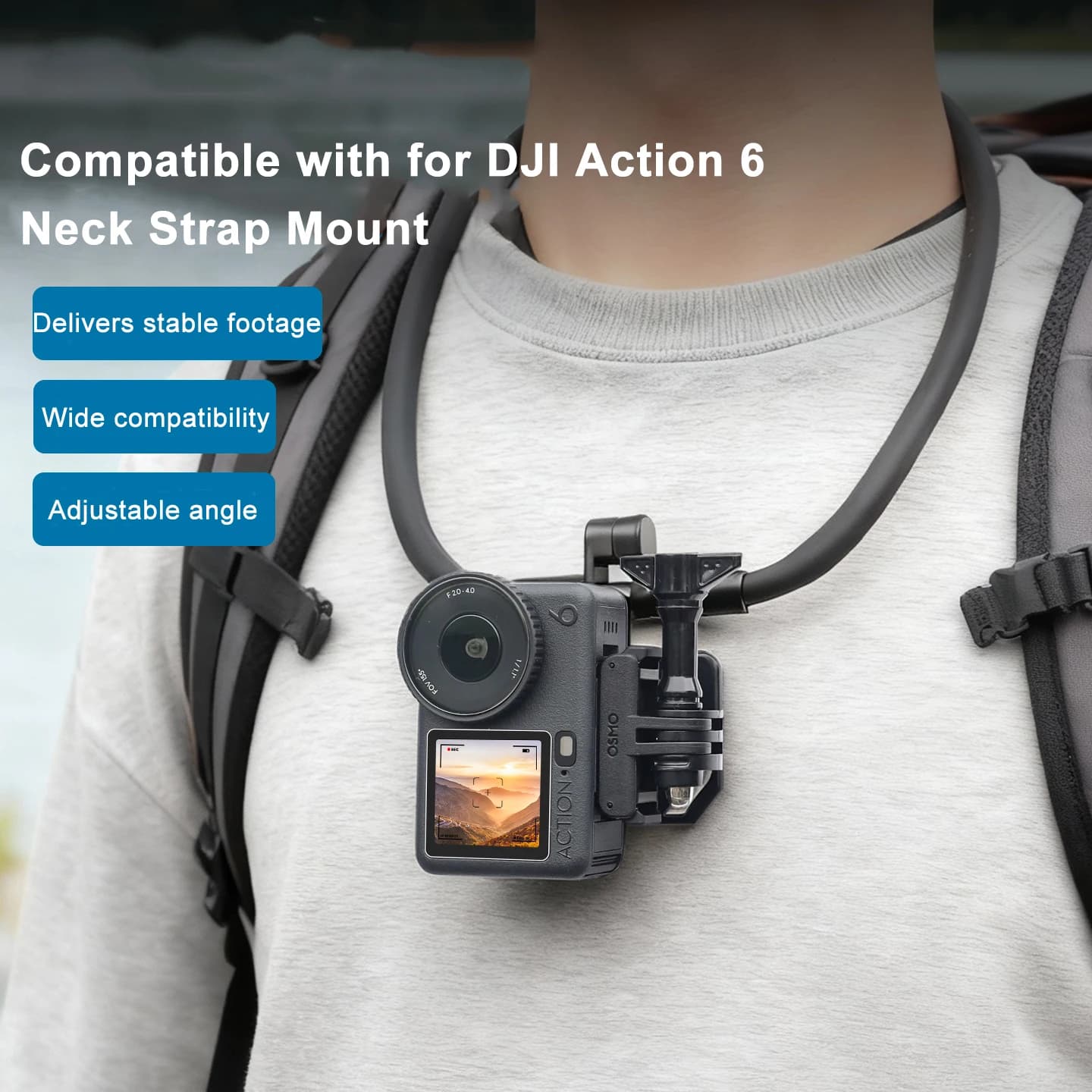 For DJI OSMO ACTION 6 Sports camera Quick release magnetic shoulder strap holder mounted on the chest for first person