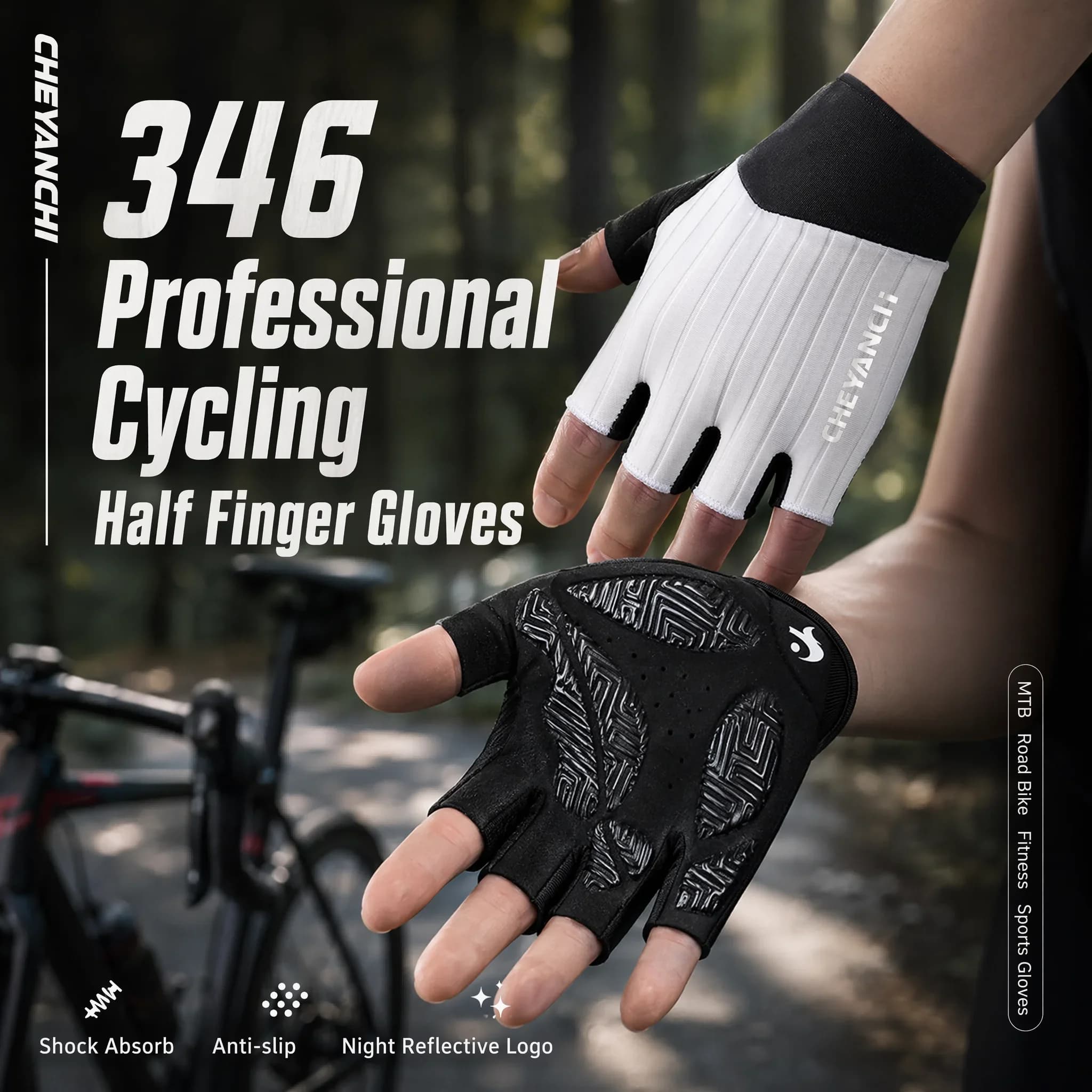 Breathable Cycling Gloves for Men and Women, Professional for Gym, Fitness, Summer Fishing and Cycling