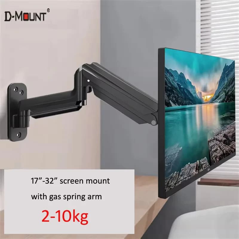 D-MOUNT DW150 Gas Spring 13"-32" TV Wall Mount 2-9KG LCD Monitor Holder Lifting Swivel Stretch Stands Long Arm 75x75 100x100