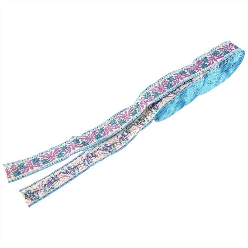 AB35-Flowers Pattern Nastri jacquard ricamati Tessuto in pizzo per borsa per indumenti Tenda Cucito Tessuto di pizzo Stile B
