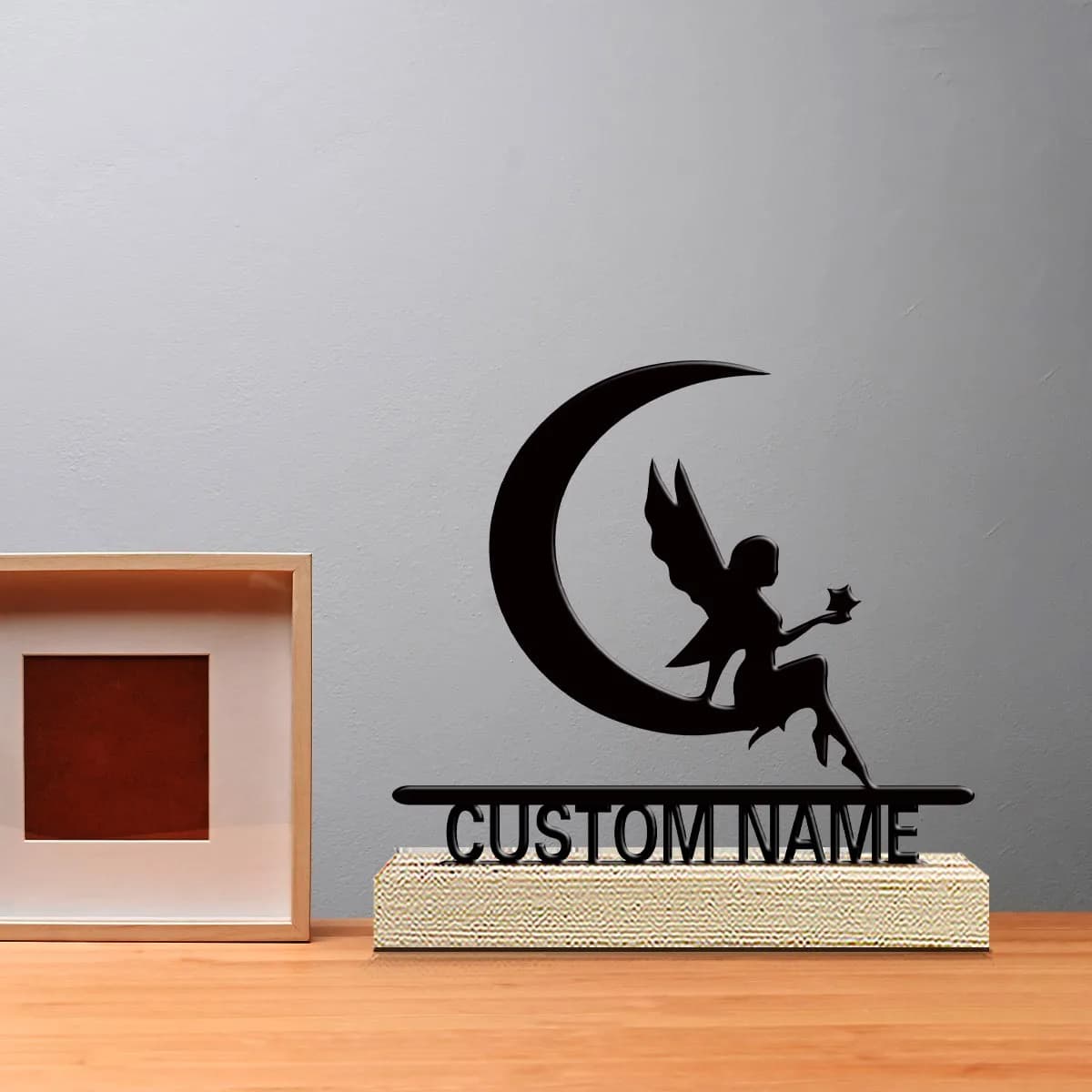 1pc Personalized Retro Iron Statue Decoration Custom Content With Wooden Base Suitable for Fireplaces,Study Rooms,and Offices