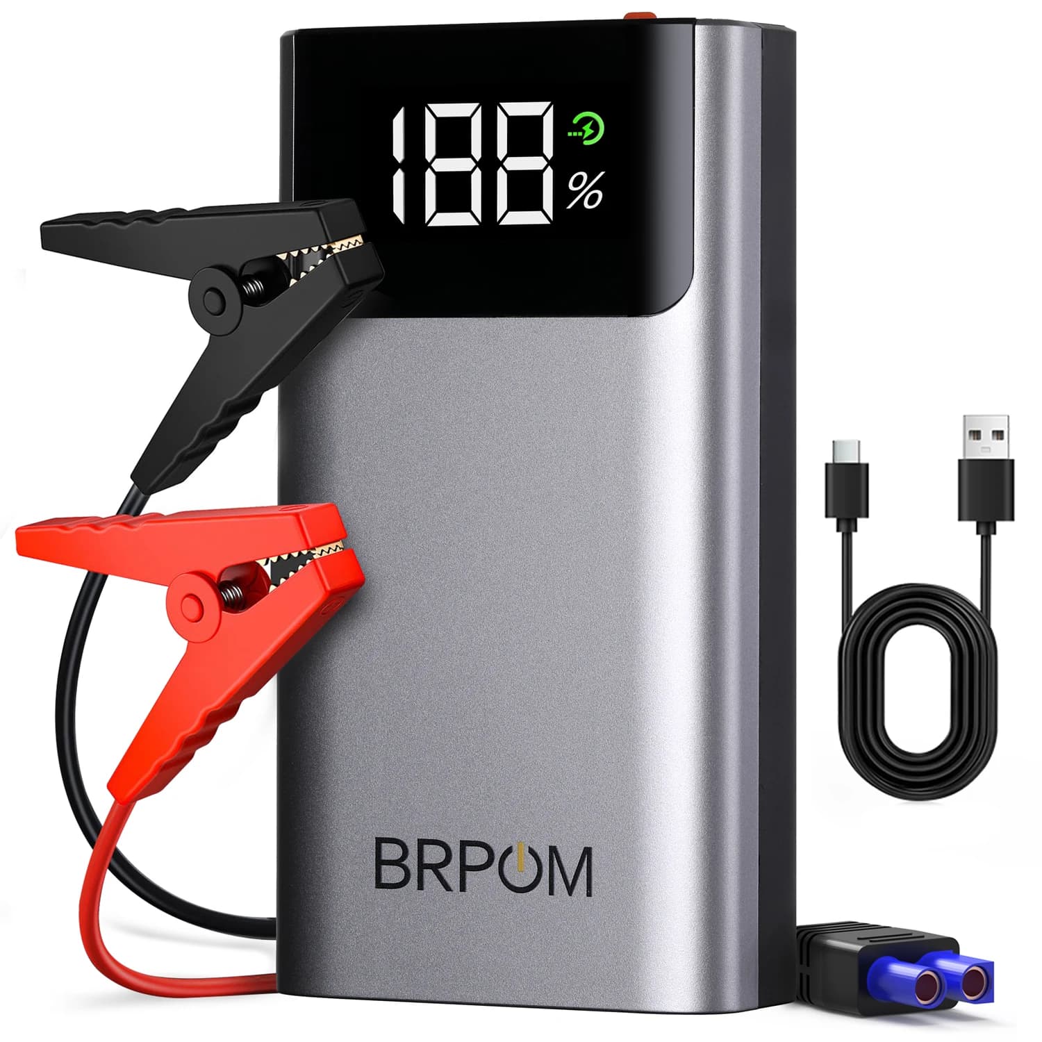 4000A Avviatore di emergenza per auto 3-in-1 Batteria per auto portatile Booster Accumulatori e caricabatterie di riserva Illuminazione a LED Dispositivo di avviamento per batteria piccola per auto 12V