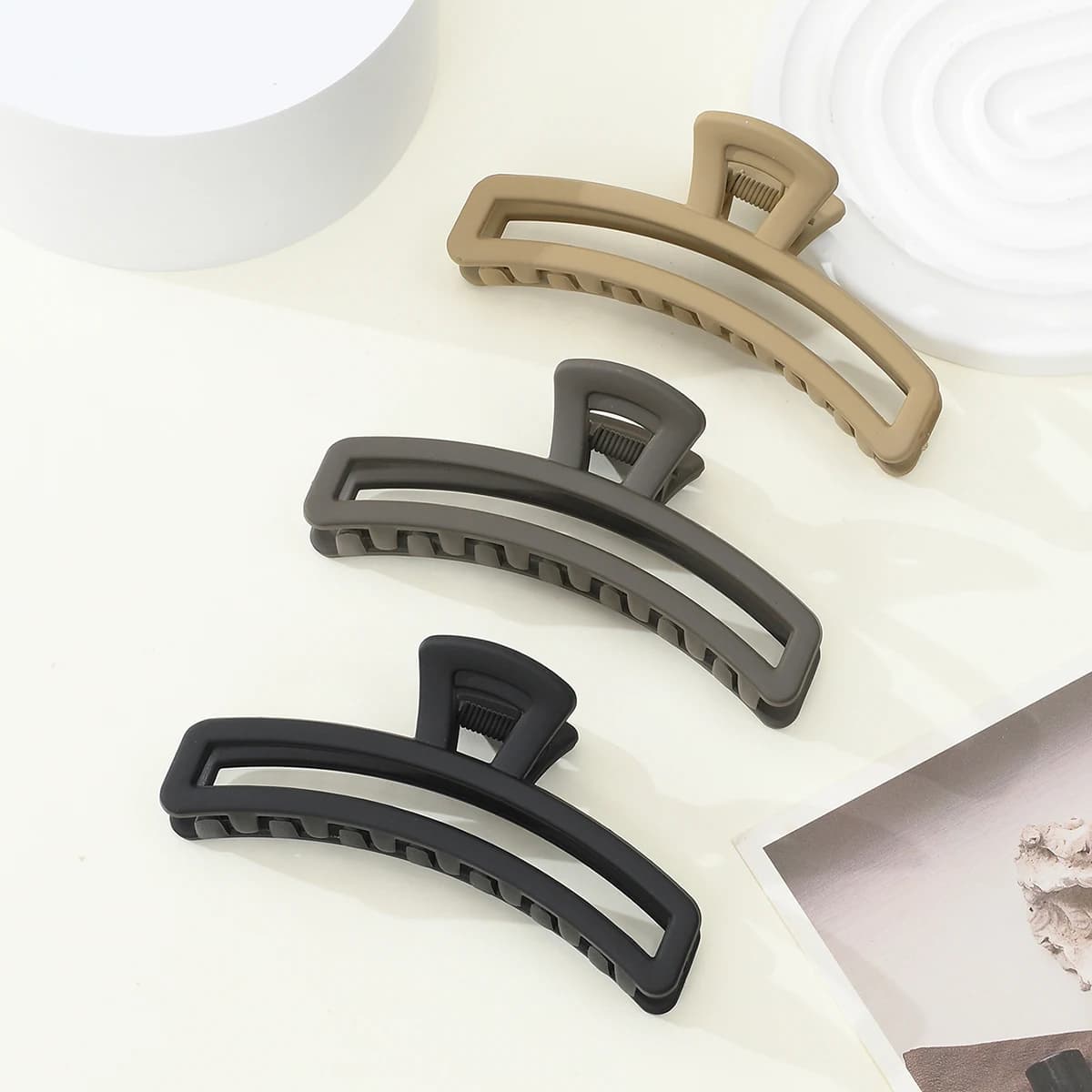 Hot Matte Solid Nude Color Hair Claw Clips elegante Large Size Hair Claw Clamp donna ragazze accessori per capelli quotidiani