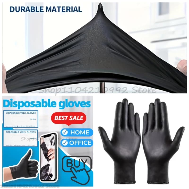 Black Disposable Gloves Powder Free Suitable for Household Cleaning and Restaurant Washing Available in Multiple Cleaning Tools