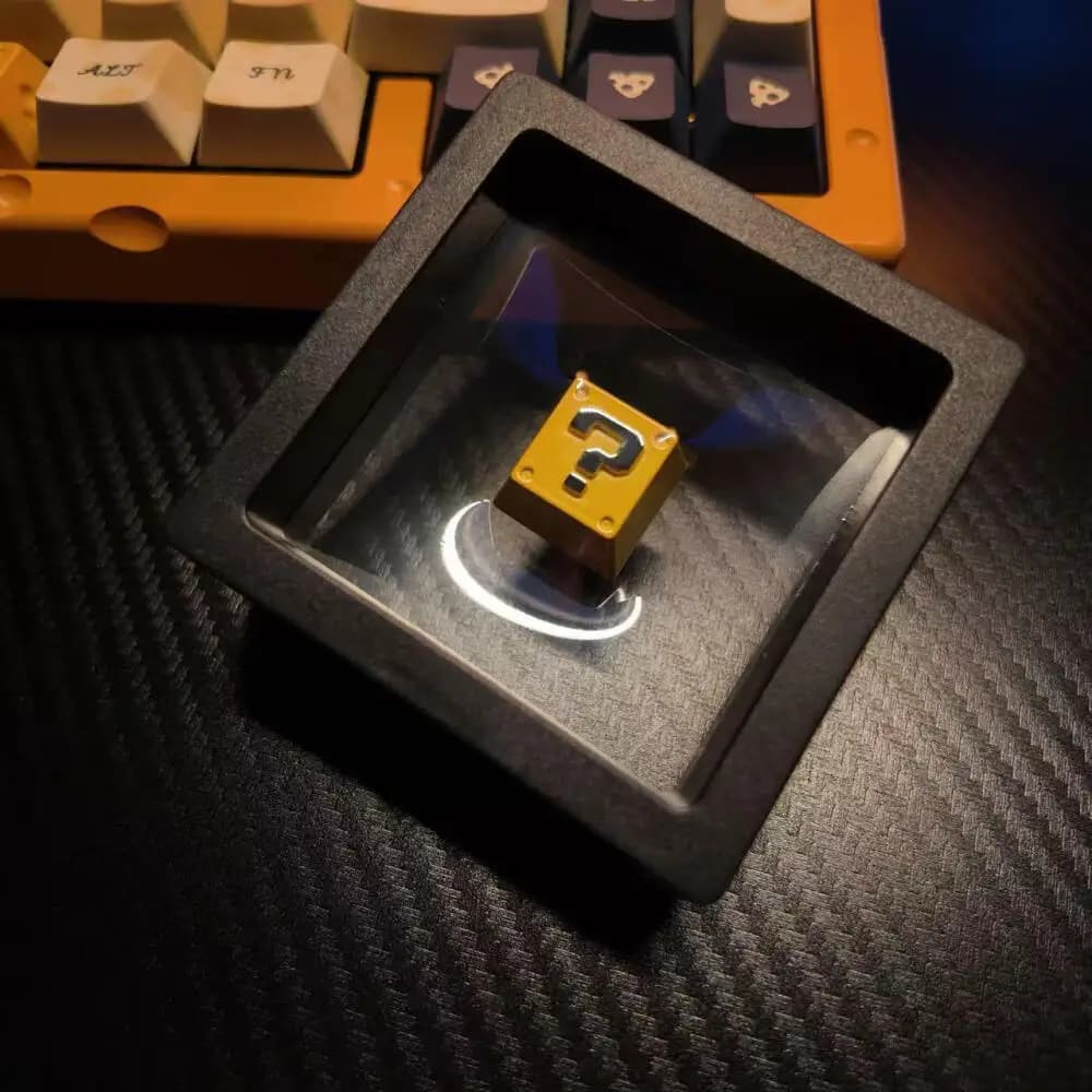 Retro 8-Bit Pixel Question Block Metal Keycap - 3D Relief Zinc Alloy Mechanical Keyboard Switch Cap Gamer Decor Gift