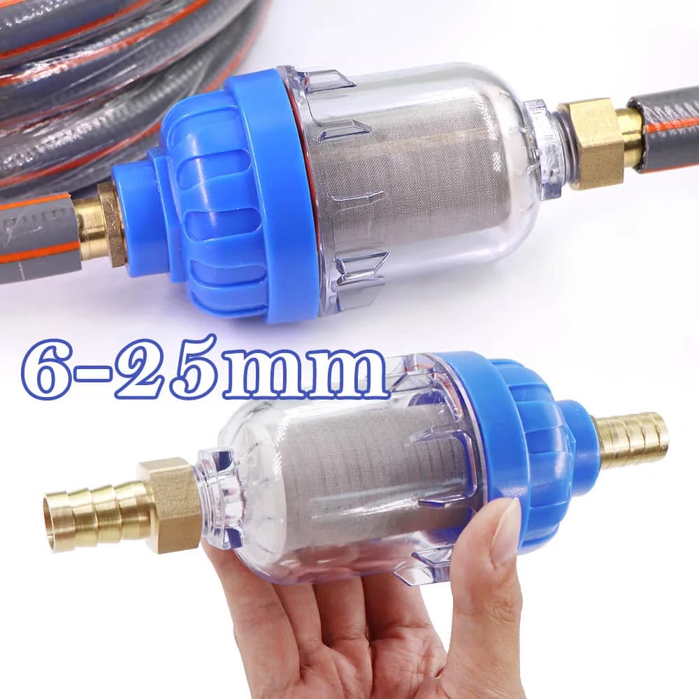 Prefiltro da 6-25 mm 1/2 "40μm con pagoda Adattatore per tubo flessibile in ottone Giunti accoppiatore Filtro Impurità Riutilizzo Schermo in acciaio inossidabile 316