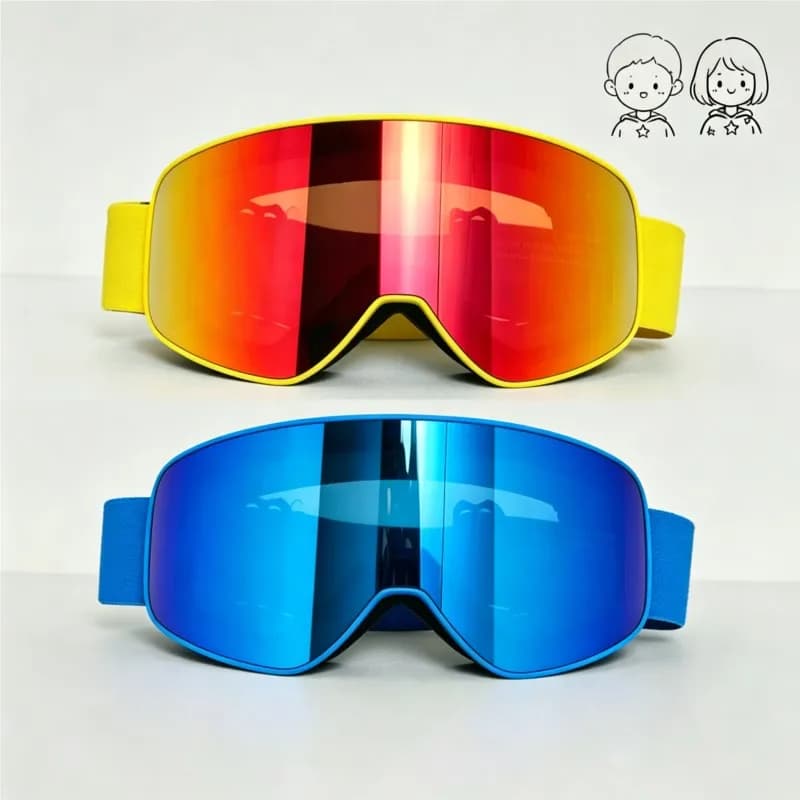 Men Women Ski Goggles, Anti-Fog HD Lens, Breathable Sponge Liner, Wind Dust Proof Stylish Snow Sports Equipment