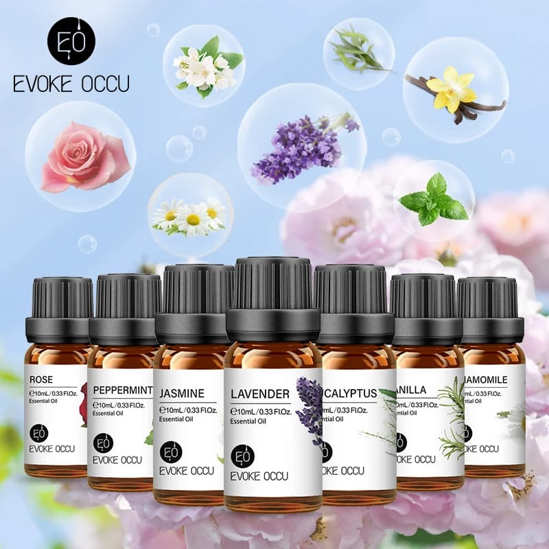 EVOKE OCCU 10 ml Olio Essenziale, Lavanda Gelsomino Rosa Vaniglia Olio Naturale Puro per Diffusore Umidificatore Massaggio Candela Sapone Fare