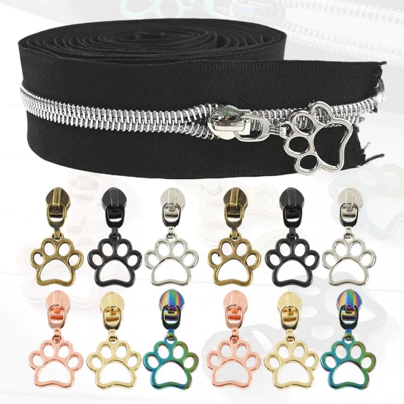 3/5/10M 5 # Cerniere in nylon con cursori per cucito, chiusure per zaini e giacche, nastro per cerniere, decorazioni per capi d'abbigliamento, kit di riparazione cerniere, accessori