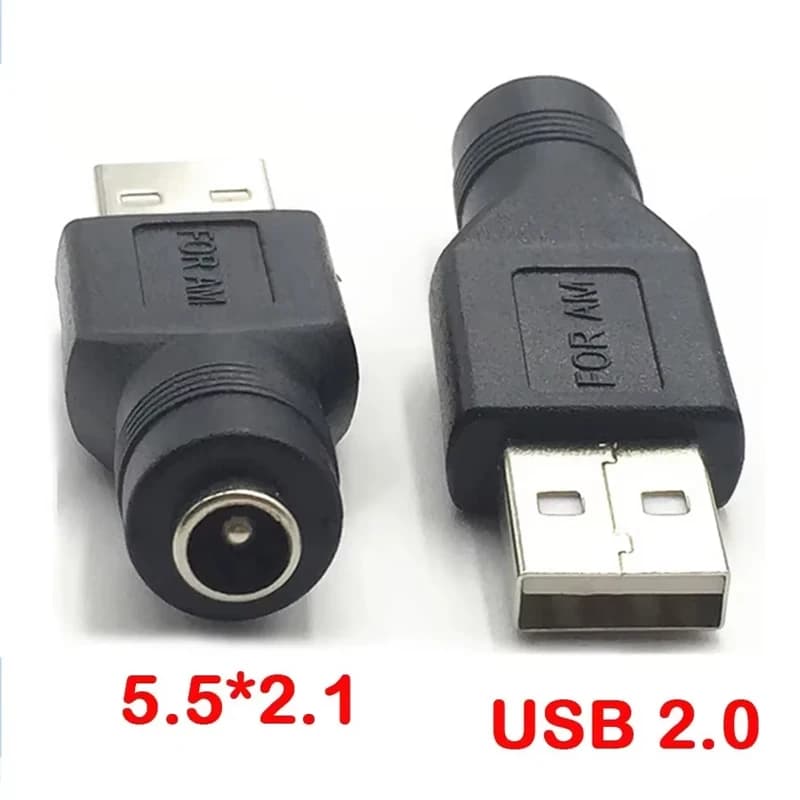 AC TO DC Adapter Plug DC Female to USB Male Female DC 5.5 * 2.1MM Power Converter 12V Plug Charging Adapter Converter USB Plug