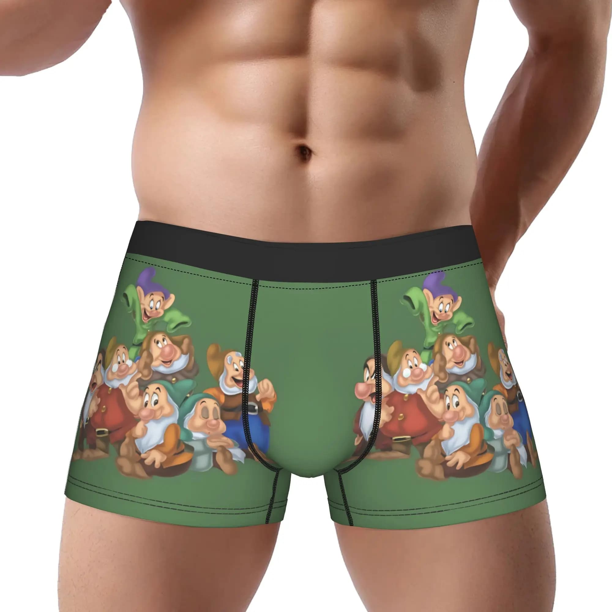 1 Pezzo di Mutande da Uomo Doc Grumpy Happy Sleepy Sneezy Biancaneve e i Sette Nani, Slip Ventilati, Pantaloncini Intimi Maschili