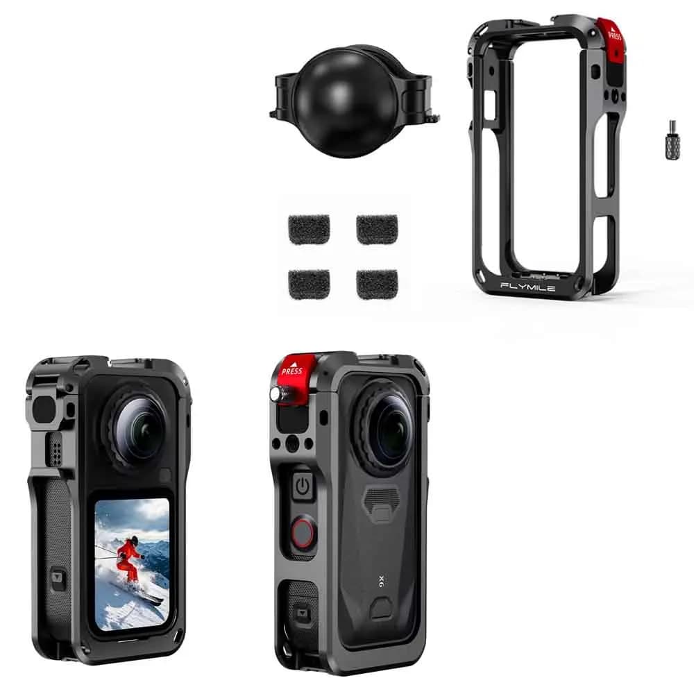 Aluminum Alloy Protective Case for Insta360 X6 Camera Drop Resistant Frame with Lens Protective Cover Action Camera Accessory