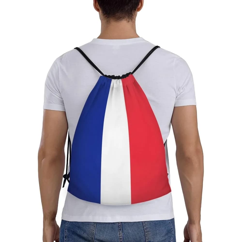 Borsa con coulisse con bandiera, zaino casual con coulisse per donna e uomo, sport, palestra, yoga, viaggio, Francia, Spagna, Messico, USA, Germania, Corea