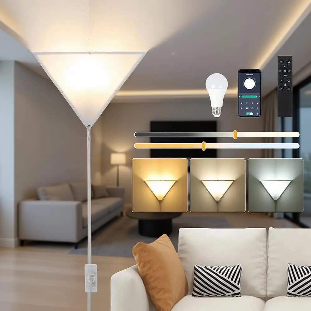 Dimmable Lamp with Remote Control, Intelligent Lamp, LED Downlight, Living Room Light, Bedroom, basement, Office, Wall Applique