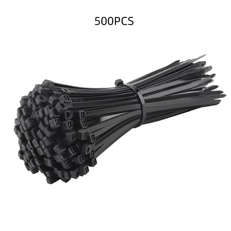 Fascette stringicavo in nylon autobloccanti nere da 500 pezzi / larghezza effettiva: 2,7 mm 4*200 mm
