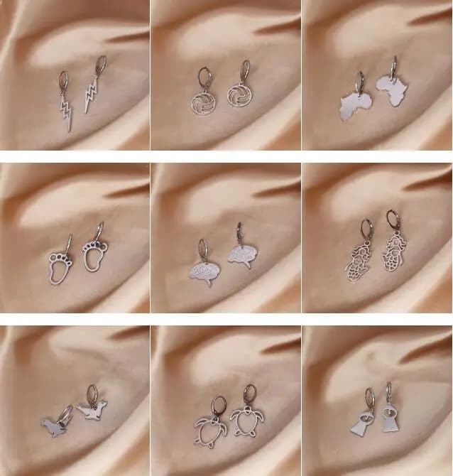 CHENGXUN Hollow Out Lightning Volleyball Earrings SportsChild Feet Geometric Circle Earrings Stainless Steel Jewelry for Women