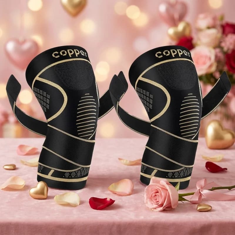 1 Pezzo di Supporto per Ginocchio in Rame con Rotazione a 360 Gradi ° Protezione - Regalo perfetto per San Valentino per corridori, allenamenti in palestra e sollievo dal dolore al ginocchio