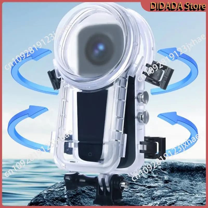 Waterproof N82R action chamber housing for Insta360x4 Fully stealth waterproof 360 degree 50M underwater cover