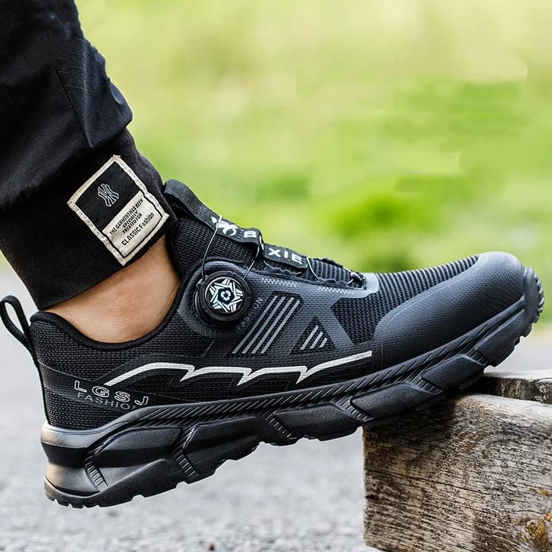 plus size men's casual breathable steel toe covers working shoes summer safety boots worker designer security sneakers protect