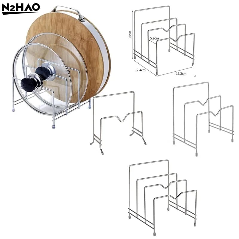 1PC Rack Shelf Stand Multi Layer Space Saving Rustproof Cutting Board Practical Kitchen Organizer Pot Lid Holder Iron Art Home