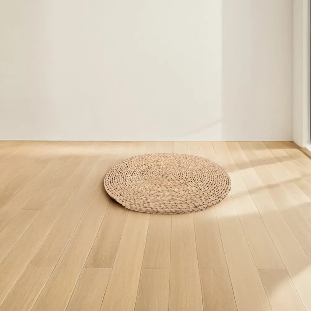 2 Pieces Braided Paglia Bearing, Convenient Floor Rolling Mat, Yoga and Meditation Bearing, Decoration for Japanese Tatami Style Windows