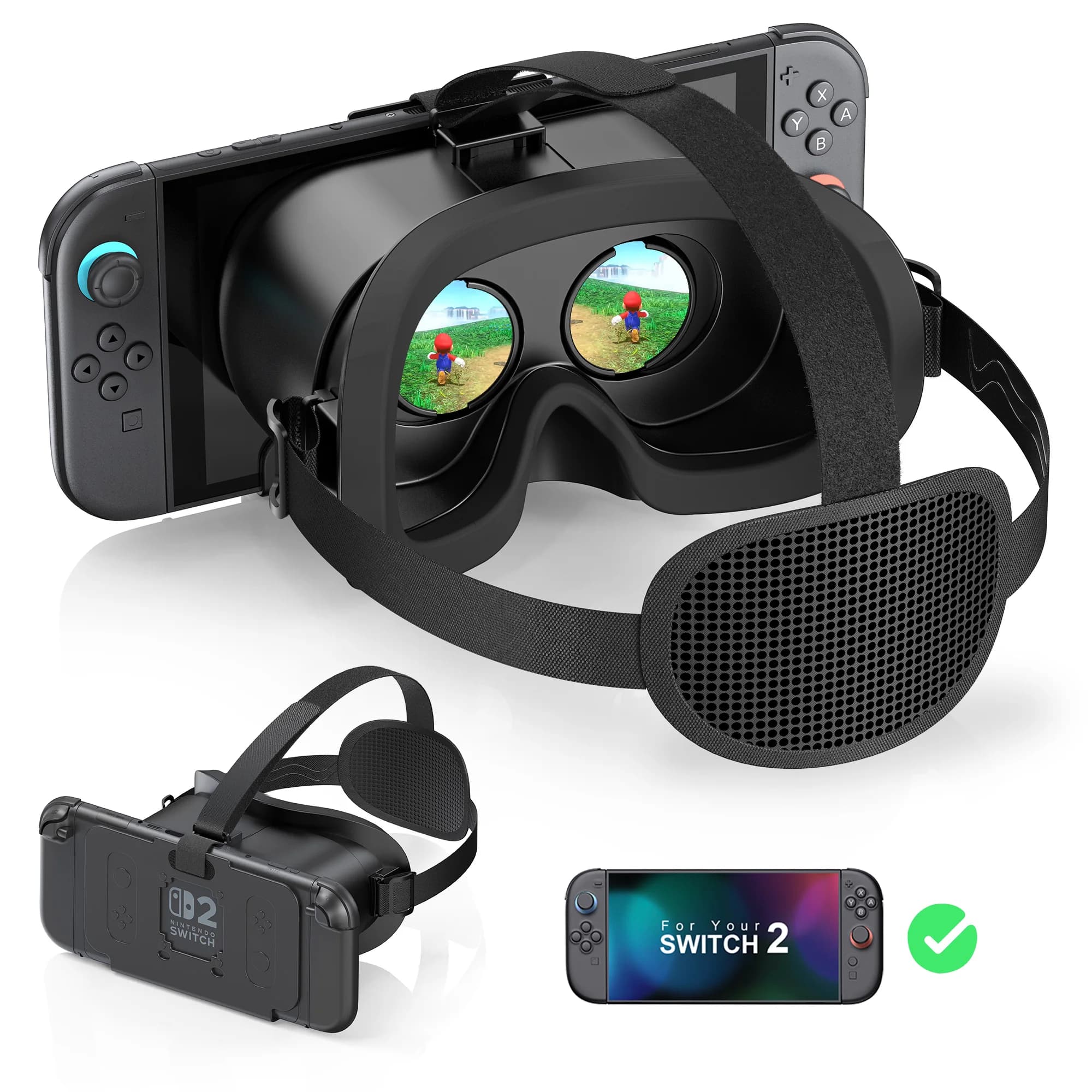 VR visor for Nintendo Switch 2, 3D Glasses for Virtual Reality, Movies and NS 2 Diving Games, VR Experience with Adjustable Headband and Lenses