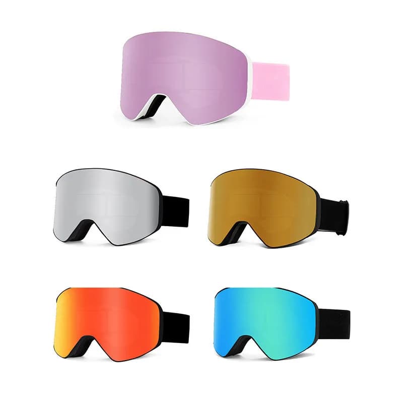 Occhiali da Sci Compatibili con Miopia, Anti-UV, Anti-Appannamento, Occhiali da Snowboard Invernali HD con Ampia Visuale, Antivento, per Uomini e Donne