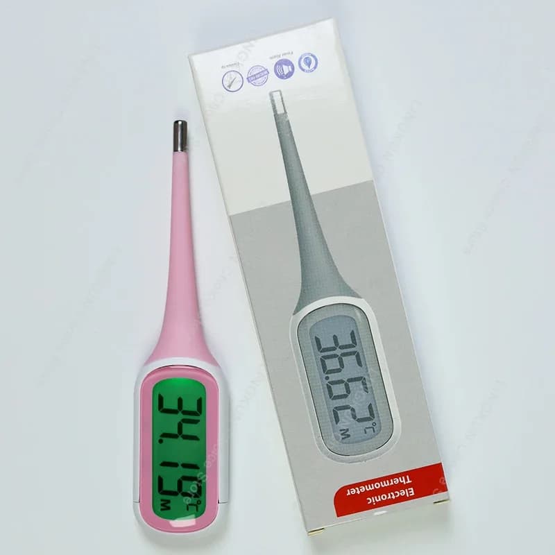 9 Seconds Digital LCD Backlit Fever Thermometer for Medical Home Medical Fast Measure for Kids Newborn Baby Adult Body Silicone