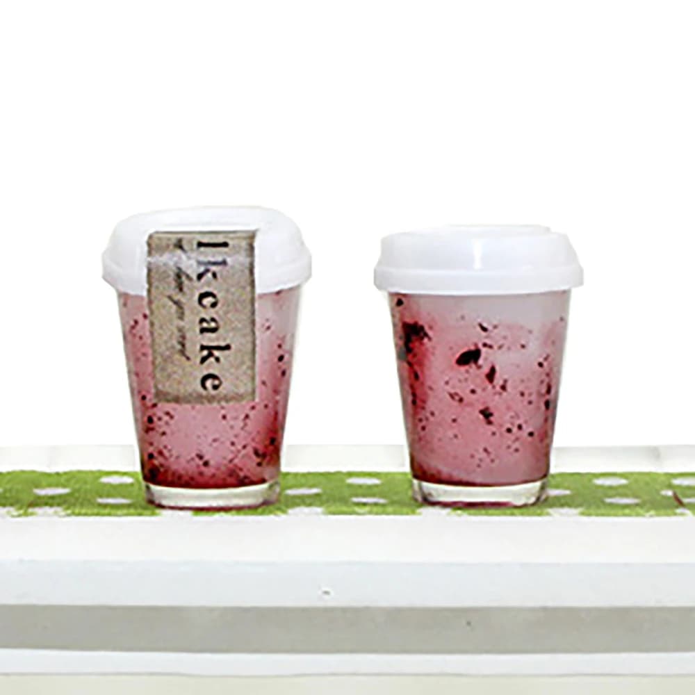 1 pz 1/12 accessori per casa delle bambole mini resina fragola tazza di bevande bevande al latte in miniatura modello per la decorazione della casa delle bambole ob11 bjd
