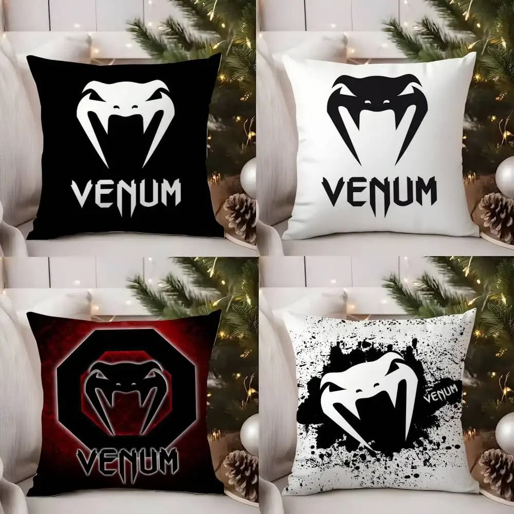 Cool V-Venum Pillow Case Office Sofa Dorm Chair Back Short Plush Double-sided Printing Home Cushion Cover