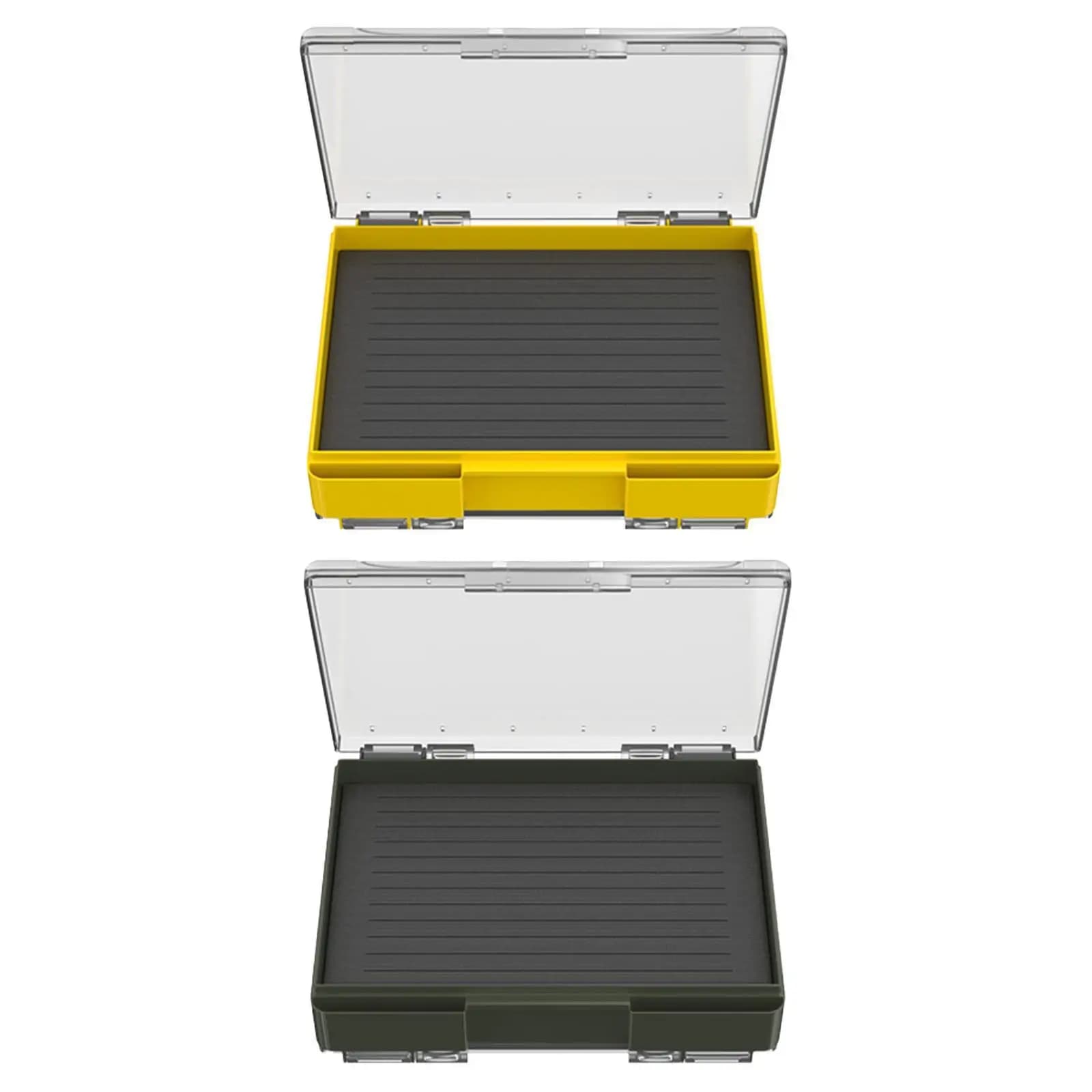 Scatola per attrezzatura impermeabile con doppio lato in memory foam per esche da pesca a mosca