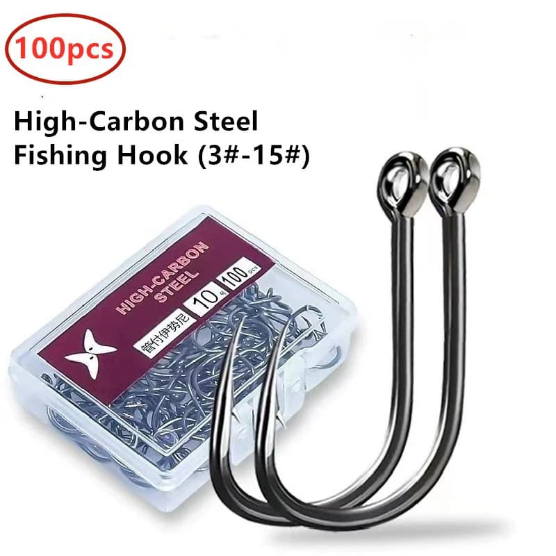 1 Box of High Carbon Steel Circular Fishing Ames, Freshwater Ames with Hole, Robusti Ami per Carpe, High Quality Fishing Equipment