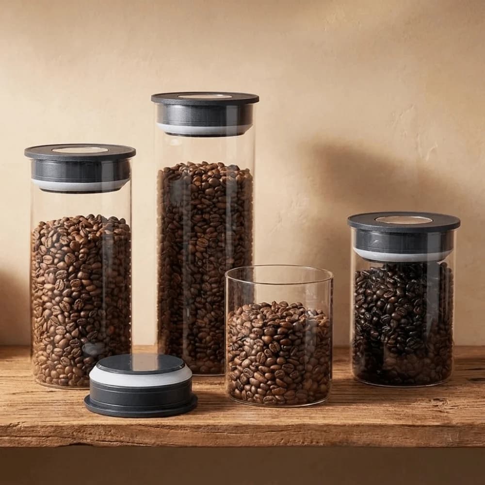 Glass Vacuum Sealed Tank Press Type Manual Vacuum Vacuum Coffee Canisters Moisture-proof Transparent Tea Storage Container