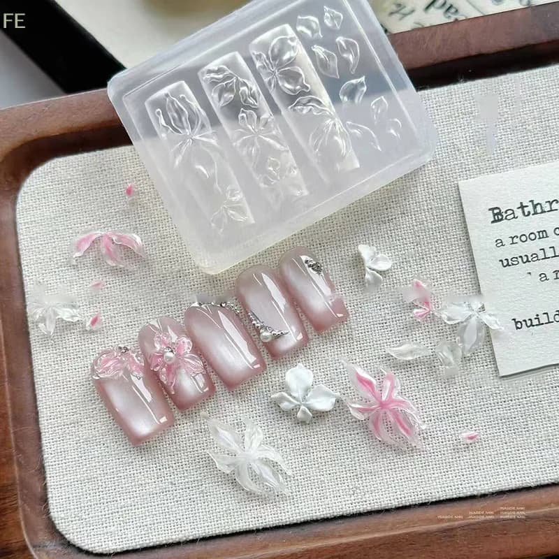 1 Pezzo Stampo in Silicone 3D a Forma di Fiore di Ghiaccio per Unghie, Stampo Creativo in Silicone Acrilico per Decorazioni Fai-da-te per Manicure e Nail Art