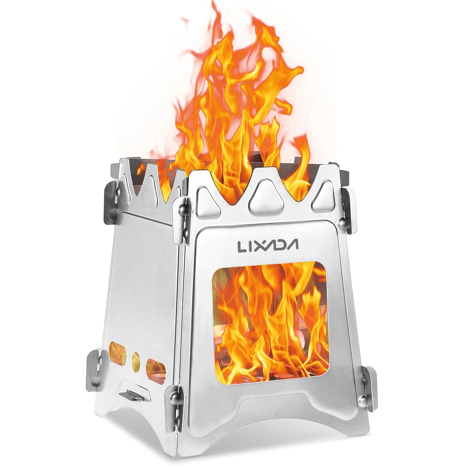 Lixada stufa in titanio portatile ultraleggero Mini Grill compatto campeggio esterno pieghevole pentole Picnic sopravvivenza bruciatore a legna