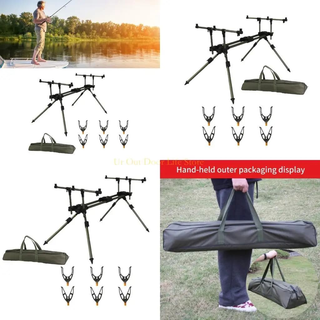 77UF 3 in 1 Supporto per canna da pesca Supporto per canna da pesca retrattile staccabile in alluminio con borsa per il da pesca