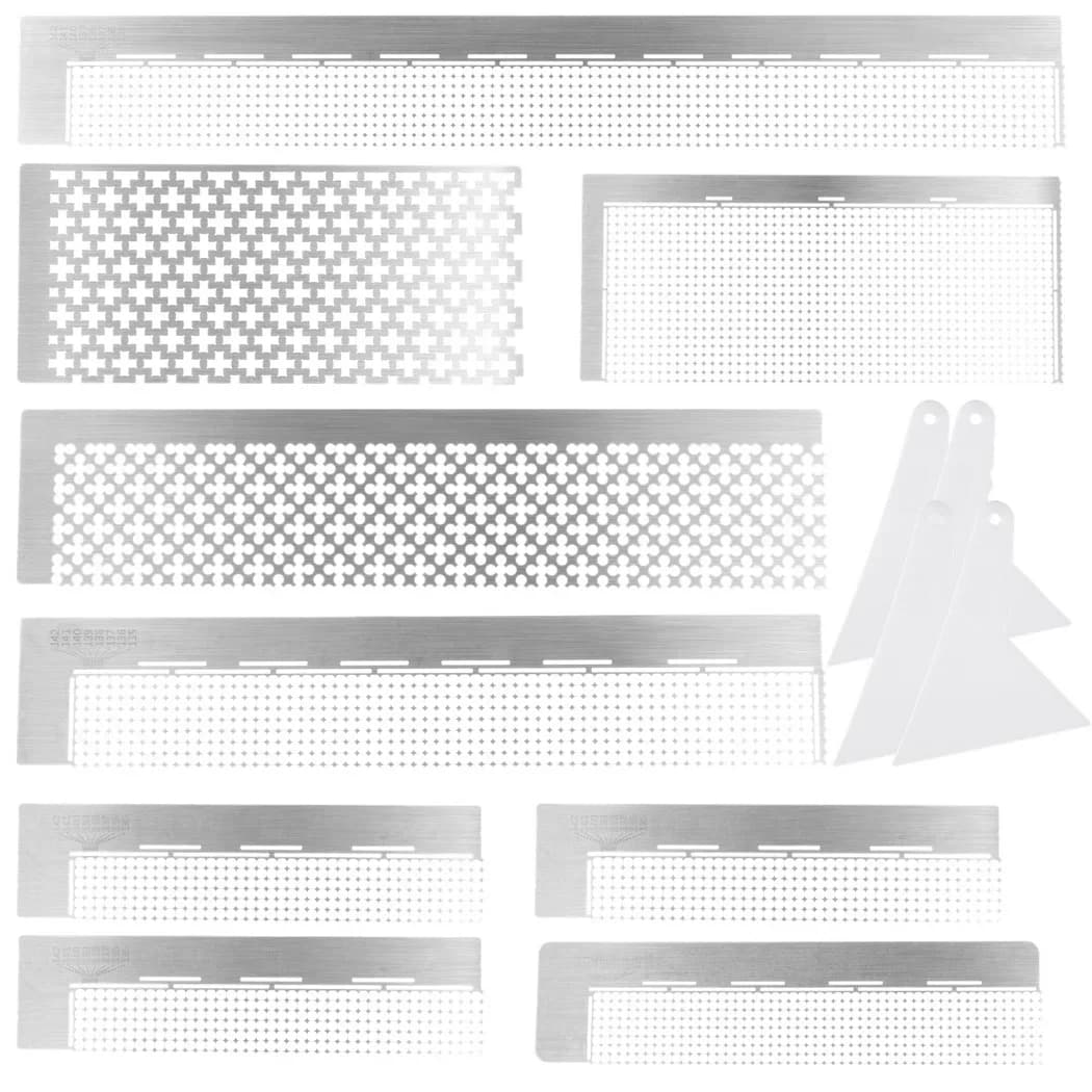 14Pcs Diamond Art Rulers Stainless Steel Mesh Ruler Diamond Ruler Art Fixing Tools For Rhinestone Painting Round Square Drill