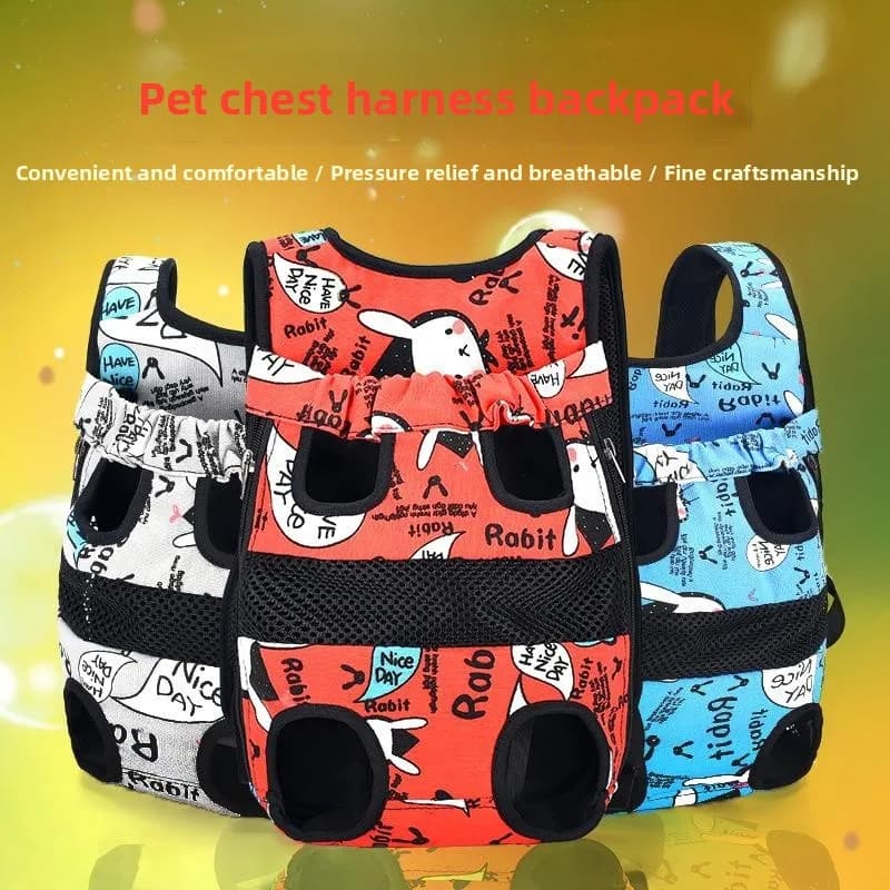 Large Size Pet Backpack Breathable Travel Portable Bag Double Shoulder Dog Mesh Cloth Back Bag Pet Carrier Outdoor Use