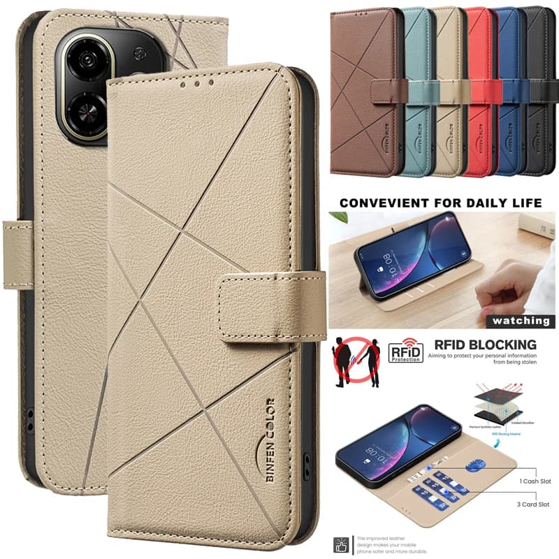 Custodia a portafoglio con blocco RFID per Tecno Pop 10 9 8 Spark Go 2024 Camon 40 Pro 30 4G 5G Custodie in pelle per coperture del telefono Proteggi borse