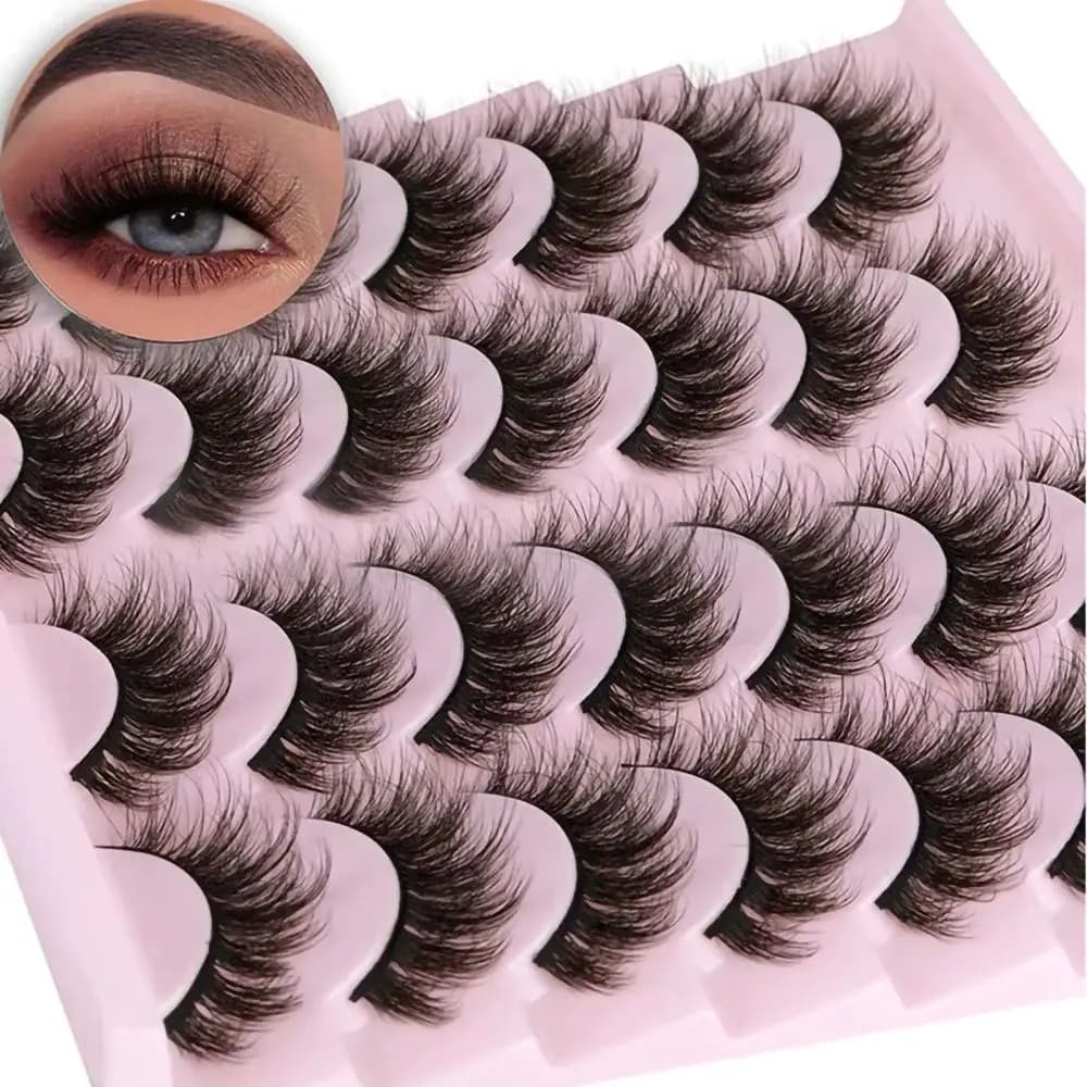14 Paia di Ciglia Finte 3D in Visone Sintetico, Morbide e Voluminose, Set di Ciglia Drammatiche per Trucco Femminile