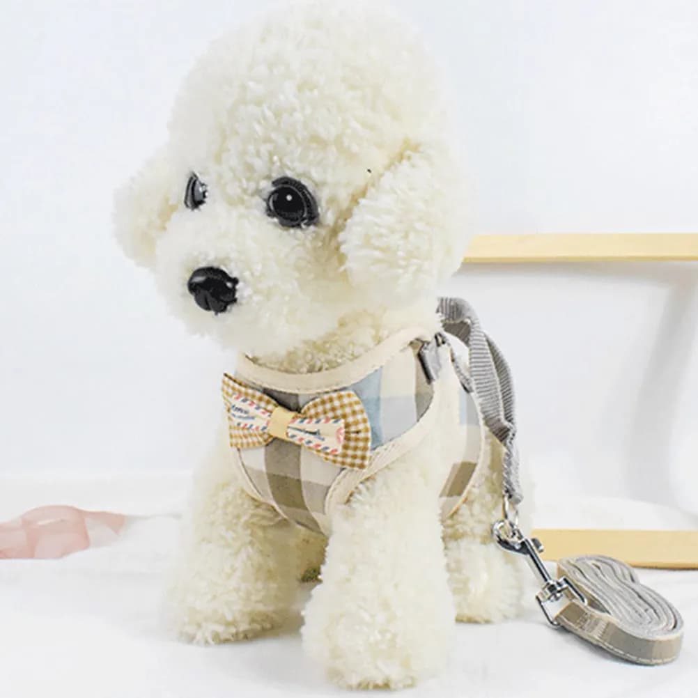 Set Pettorina e Guinzaglio per Cani e Gatti, Fantasia Scozzese Creativa, Sicuro per Passeggiate all'Aperto, Accessorio per Animali Domestici