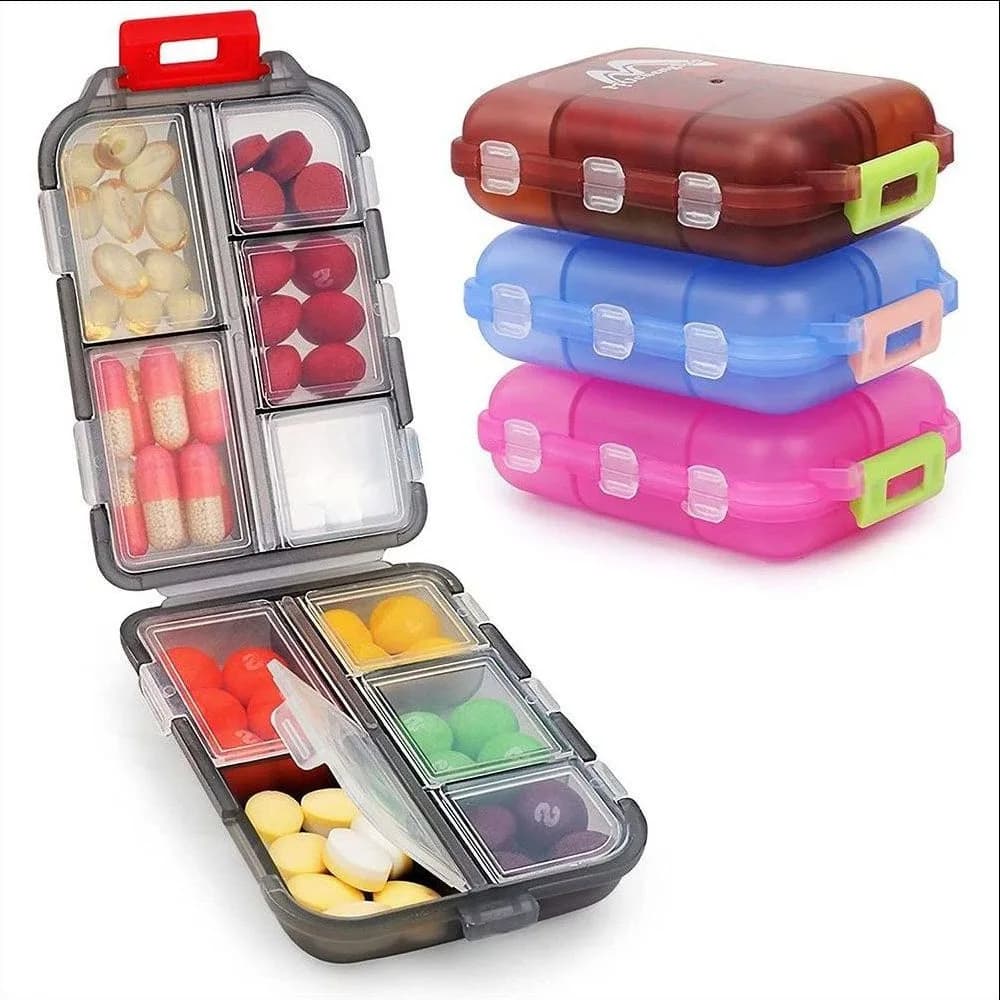 Tcare Waterproof Travel Pills, Daily Pills, Vitamins and Pocket Medicines Container