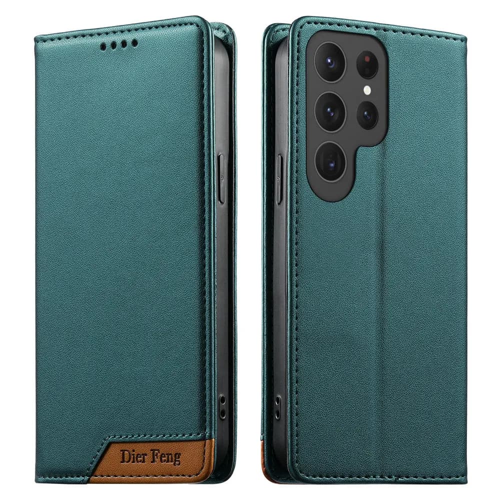 Custodia a Portafoglio in Pelle di Lusso con Protezione RFID per Samsung Galaxy S26 Ultra S25 S24 S23 FE S22 S21 S20 S10 Plus, con Chiusura Magnetica per Carte