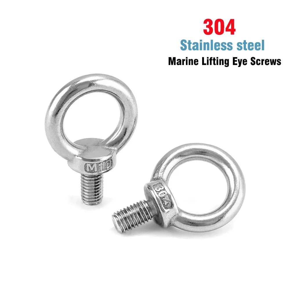 Bullone a Occhio in Acciaio Inossidabile 304 per Sollevamento Marino, Anello a Occhio con Foro per Cavo, Corda, Stendibiancheria, Apparecchi di Illuminazione M6 M8 M12