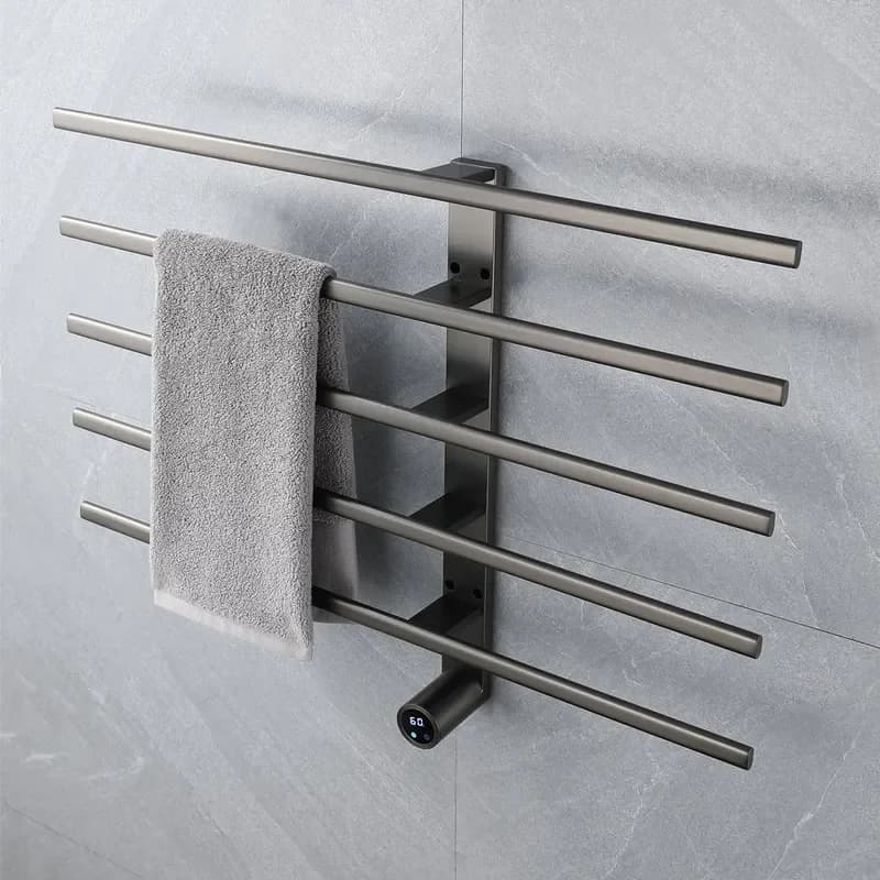 Smart Electric Towel Rack Bathroom Heated Drying Bar Carbon Fiber Wall Mount Intelligent Warmer for Home Hotel Bath