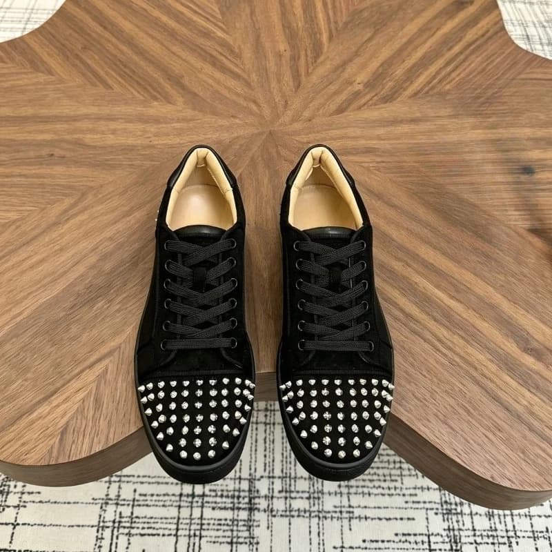 2026 New Men Rivet Leather Loafers Slip On Fashion Skate Shoes Casual Daily Outdoor Trendy Punk Style Flat Single Shoes For Male
